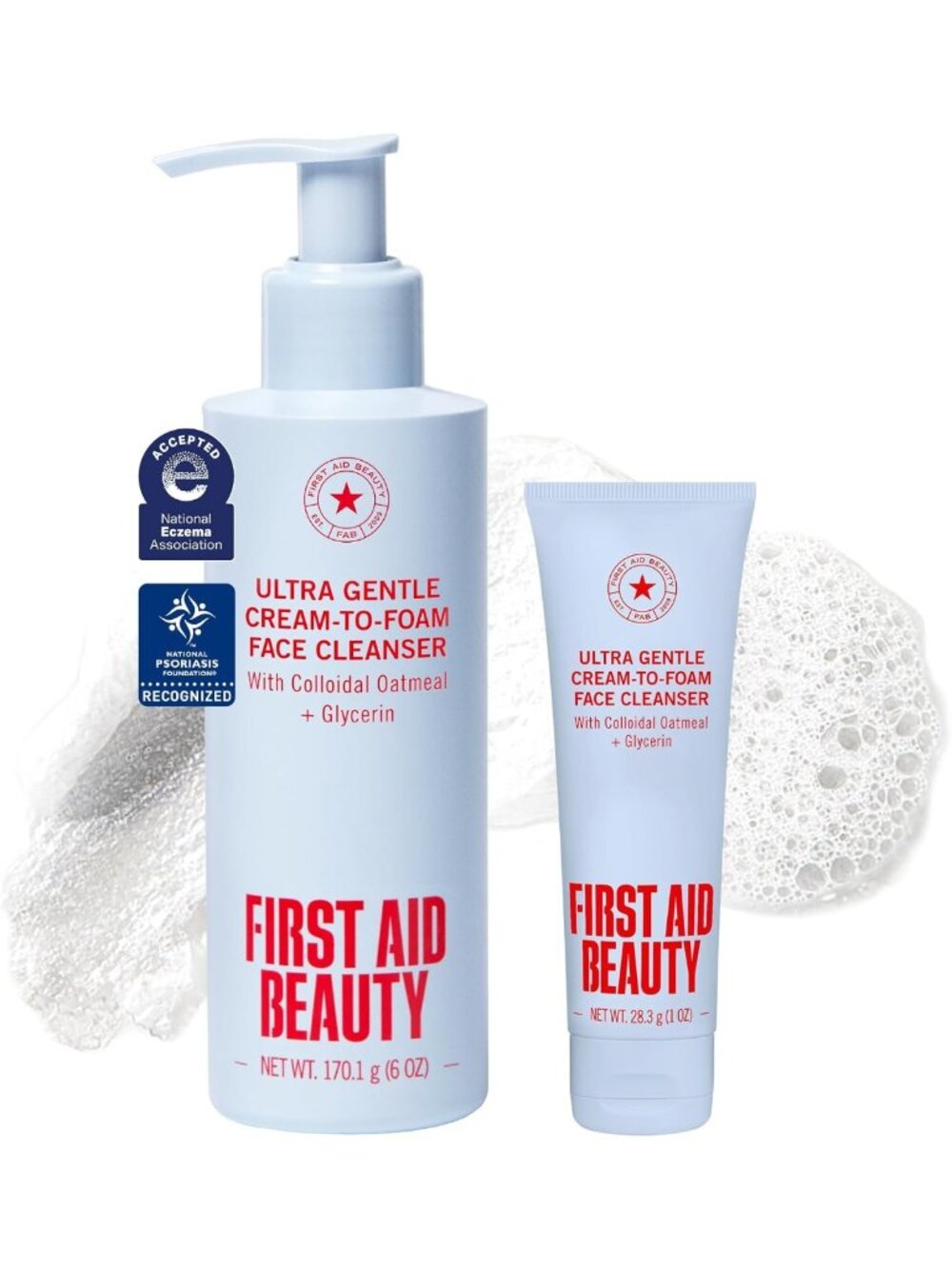 Gentle Cream-to-Foam Facial Cleanser for Sensitive & Acne-Prone Skin, Makeup
